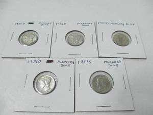5 - 1930s Mercury Dimes