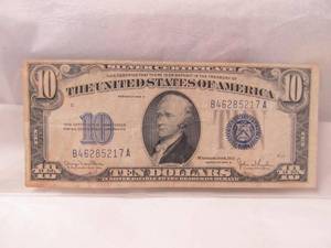 1934D Ten Dollar Silver Certificate #B46285217A