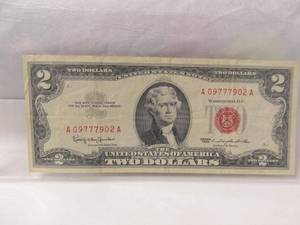 1963 Two Dollar Red Seal Note