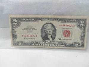 1963 Two Dollar Red Seal Note