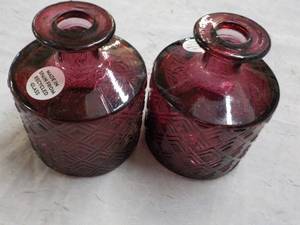2 Fall Floral Vases 5 Tall...