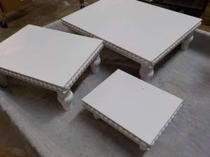 3 Oblong Pedestals 16 x 12x 11 x 9...