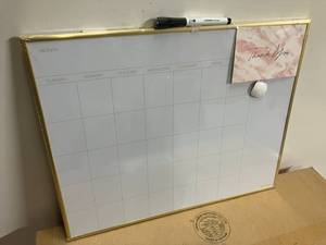 Gold Framed Dry Erase Calendar