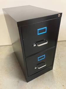 Two-Drawer Black File Cabinet