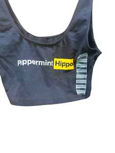(3) Peppermint Hippo Womens Athletic Crop Tanks  Sports Bra Tops  Size Medium