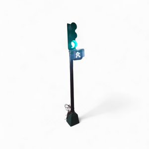 Stoplight Mounted on Actual Street Pole with Walk Dont  Walk Light
