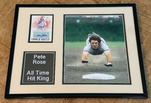 Pete Rose Autograph Custom Framed and Matted 11x14 Piece