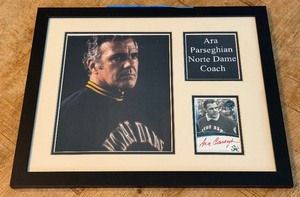 Ara Parseghian Autograph Custom Framed and Matted 11x14 Piece