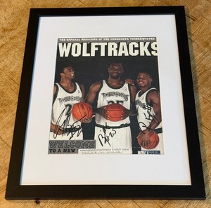 Randy Foye, Al Jefferson, Corey Brewer Autograph Custom Framed and Matted 11x14 Piece