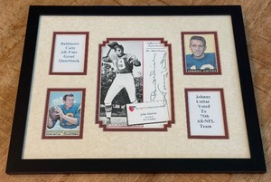 Johnny Unitas Autograph Custom Framed and Matted 11x14 Piece