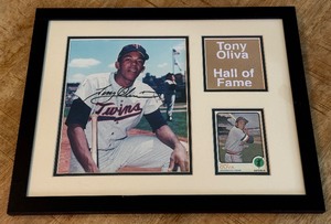 Tony Oliva Autograph Custom Framed and Matted 11x14 Piece