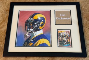 Eric Dickerson Autograph Custom Framed and Matted 11x14 Piece