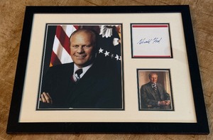 Gerald Ford Autograph Custom Framed and Matted 11x14 Piece