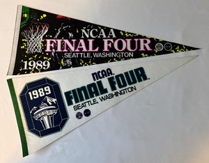 (2) 1989 NCAA Final Four Basketball Pennants