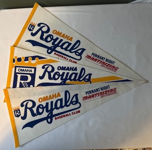 (3) Omaha Royals Baseball Pennants