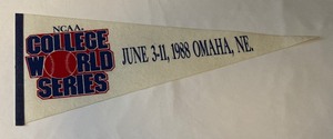 1988 NCAA College World Series Vintage Baseball Pennant