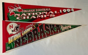 (2) University of Nebraska Football 1994 National Champs Pennants
