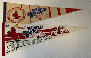 (2) St. Louis Cardinals 1985 World Series Vintage Baseball Pennants