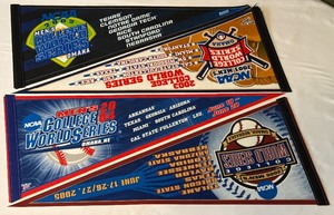 (4) College World Series NCAA Baseball Pennants - 2002, 2003, 2004, 2005