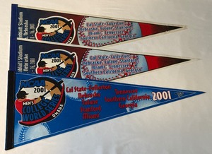 (3) 2001 College World Series NCAA Baseball Pennants