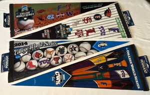 (4) College World Series NCAA Baseball Pennants - 2014, 2015, 2017, 2008