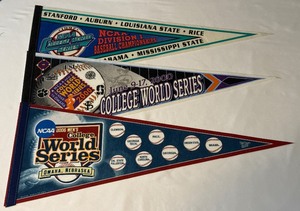 (3) College World Series NCAA Baseball Pennats - 1997, 2000, 2006