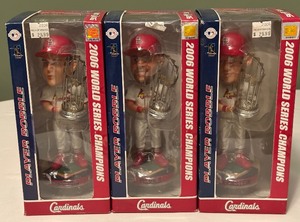 (3) St. Louis Cardinals 2006 World Series Champions Baseball Bobbleheads - Pujols, Edmonds, Eckstein