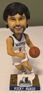 Ricky Rubio Autographed Bobblehead Minnesota Timberwolves Basketball