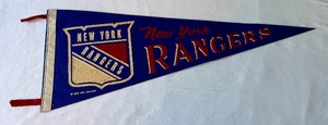 New York Rangers Vintage 1970 Hockey Pennant