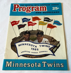 1965 Minnesota Twins Official Baseball Program and Scorecard