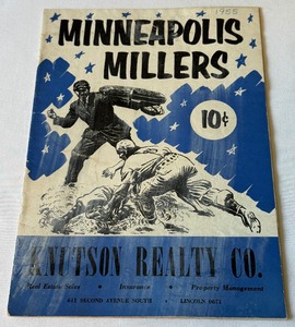 1955 Minneapolis Millers Vintage Baseball Program and Scorecard