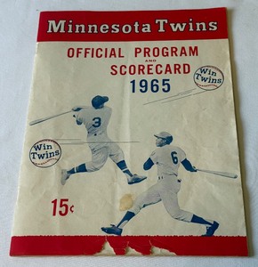 1965 Minnesota Twins Vintage Baseball Official program and Scorecard