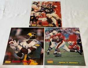 (3) Football Signature Rookies Autographs - James Stewart, Amani Toomer, Kevin Carter