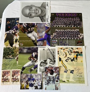 14 Minnesota Vikings Autographed Football Photos