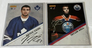 Nazem Kadri and Taylor Hall Aurographed 2010 Panini NHL Hockey Photos