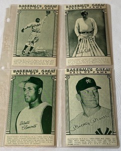 (4) Baseballs Great Hall of Fame Exhibit Cards - Jackie Robinson