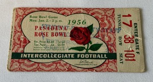 1956 Rose Bowl Vintage Football Ticket