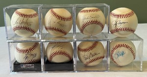 (8) Autographed Baseballs - Luis Rivas, Todd Sears, Jason Larue, Casey Blake, Jim Benson, Joe Mays, Jose Morales