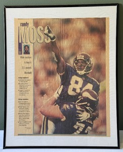 Randy Moss Rookie Year Newspaper Article Framed