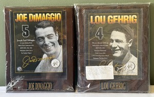 Joe DiMaggio and Lou Gheig Baseball Plaques
