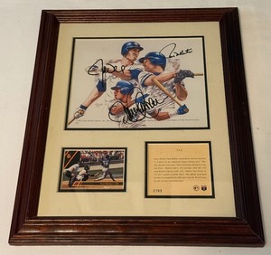 Paul Molitor, Roberto Alomar, John Olerud Autofraphed Limited Edition Toronto Blue Jays Print - Matted and Framed