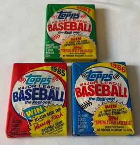 1985, 1986, 1987 Topps Wax Baseball Card Packs - Potential Kirby Puckett RC