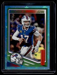Josh Allen 499 Blue Foil 2025 Score #159 Numbered 204499 Football Card