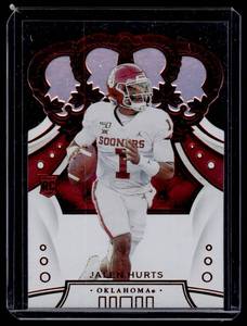 Jale Hurts RC Die Cut 2020 Chronicles Draft Picks Crown Royale #53 Rookie Football Card