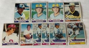 10 Card Star Lot 1979 Tops Vintage Baseball Cards w Yount, Molitor, Winfield, Schmidt and More
