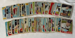80 Card Lot 1965 and 1966 Topps Vintage Baseball Cards, low grade