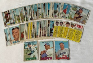 100 Card Lot 1967 Topps Vintage Baseball Cards, low grade