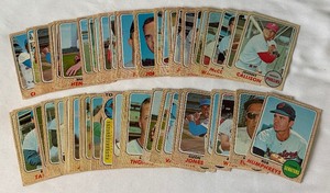 50 Card Lot 1968 Topps Vintage Baseball Cards, low grade