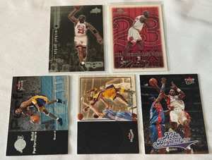 5 Card Michael Jordan and Kobe Bryant Basketball Card Lot