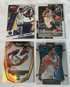 Minnesota Timberwolves Rookie and Star Lot - Edwards, Wiggins, Towns Basketball Cards